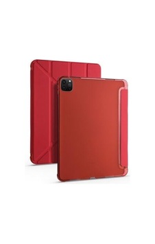 Aksesuarcim Apple iPad Uyumlu Pro 12.9 2022 M2 İle Uyumlu Kılıf Silikon Yumuşak Kalem Bölmeli Esnek 4 Farklı Stand Olabilen Tablet Kılıfı Kırmızı Sku: Zeusb0fhj8ntjd Arka Kapak
