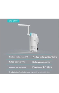 Waterbear Wb-g800 Uv'li Zamanlayıcılı Akvaryum İç Filtre Waterbear Wb-g800 Uv'li Zamanlayıcılı Akvaryum İç Filtre