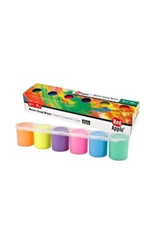 Neon Guaj Boya 6 Renk X 25 Ml Sıralı Set Karışık Çok Renkli