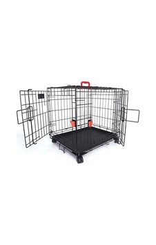 M-pets Voyager Tekerlekli 2 Kapılı Köpek Kafesi 76x48x53cm Siyah M M-pets Voyager Tekerlekli 2 Kapılı Köpek Kafesi 76x48x53cm Siyah M