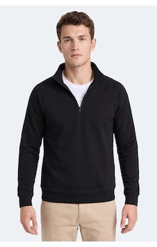 Slazenger Malika Siyah Fermuarlı Dik Yaka Erkek Sweatshirt