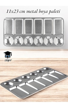 Metal Boya Paleti Dikdörtgen 11x23 Cm 12 Gözlü Metal Boya Paleti Dikdörtgen 11x23 Cm 12 Gözlü