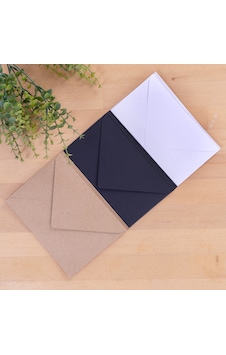 Standart Zarf Seti, 13x18 Cm 15 Adet Kraft-beyaz-siyah Standart Zarf Seti, 13x18 Cm 15 Adet Kraft-beyaz-siyah