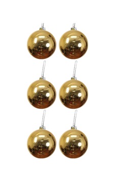 Yılbaşı Çam Ağacı Süsü Cici Top 8cm 6'lı Gold Yılbaşı Çam Ağacı Süsü Cici Top 8cm 6'lı Gold