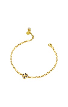 Debora Jewelry 14 Ayar Altın Lacivert Mineli Yonca Bileklik Debora Jewelry 14 Ayar Altın Lacivert Mineli Yonca Bileklik