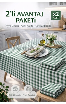 2'li Paket Küçük Kare Desen Pötikareli Masa Örtüsü, Sofra Bezi, Piknik Örtüsü 170 X 170 Cm Yeşil 2'li Paket Küçük Kare Desen Pötikareli Masa Örtüsü, Sofra Bezi, Piknik Örtüsü 170 X 170 Cm Yeşil