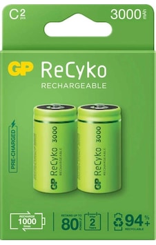 Gp Recyko 3000mah C Orta Boy Şarj Edilebilir Pil 2'li Paket Gp Recyko 3000mah C Orta Boy Şarj Edilebilir Pil 2'li Paket