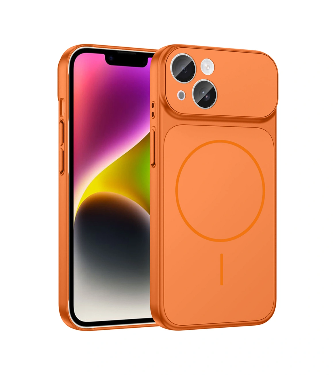 Apple Uyumlu iPhone 14 Kılıf Kablosuz Şarj Özellikli Kamera Korumalı Formen Kapak Turuncu Apple Uyumlu iPhone 14 Kılıf Kablosuz Şarj Özellikli Kamera Korumalı Formen Kapak Turuncu