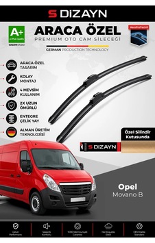 S-dizayn Opel Movano B Ön Cam Silecek Seti 2010-2021 Premium Araca Özel 65-65 Cm A+ Kalite Aocs-1789