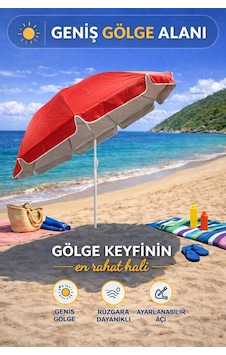 Kırmızı-bej 200 Cm Ayarlanabilir Fon Model Plaj Şemsiyesi Kırmızı-bej 200 Cm Ayarlanabilir Fon Model Plaj Şemsiyesi