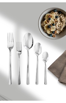 Lugga Defne Yemek - Tatlı Çatal Kaşık Ve Çay Kaşık Takımı 12 Kişilik 60 Parça Gri Lugga Defne Yemek - Tatlı Çatal Kaşık Ve Çay Kaşık Takımı 12 Kişilik 60 Parça Gri