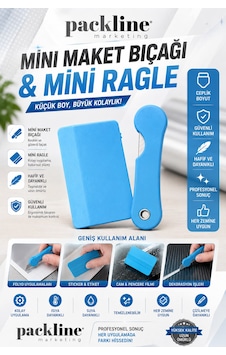 Packline Marketing Mini Maket Bıçağı + Mini Ragle Seti 1 + 1 Adet