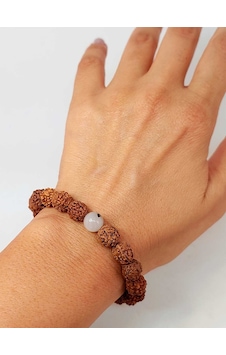 Beril Taşlı Rudraksha Tohum Unisex Bileklik 8mm Bakır Beril Taşlı Rudraksha Tohum Unisex Bileklik 8mm Bakır
