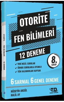 Tandem 8. Sınıf Otorite Fen Bilimleri 12 Sarmal Deneme Tandem 8. Sınıf Otorite Fen Bilimleri 12 Sarmal Deneme