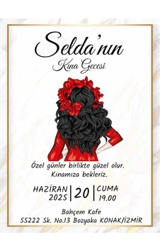 Kına Davetiye - Kına Davetiyesi - Davetiye 100 Adet M1