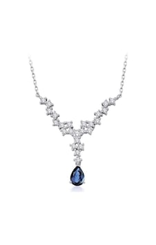 0.81 Karat Pırlanta Safir Kolye T13384 0.81 Karat Pırlanta Safir Kolye T13384