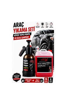 Oto Yıkama Seti Köpük Yapıcı Pompa Ve Cilalı Şampuan 2'li Set