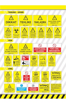 Pvc 0,50 Mm Vinç Hareket Ve Tahdit Alanında Bulunmak Tehlikeli Ve Yasaktır İkaz Levhası - 2 Adet Pvc 0,50 Mm Vinç Hareket Ve Tahdit Alanında Bulunmak Tehlikeli Ve Yasaktır İkaz Levhası - 2 Adet