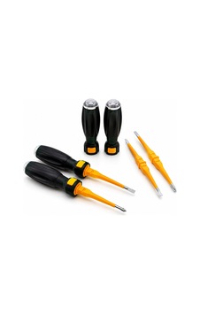 18 Adet Tak Çıkar 2in1 Düz - Yıldız Uç Ergonomik Sap Kontrol Kalemi - Tornavida Korumalı Lrd-160 48