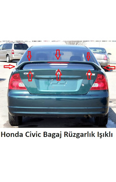 Honda Civic Bagaj Rüzgarlık Işıklı Boyasız Ham Siyah Fiberclass Honda Civic Bagaj Rüzgarlık Işıklı Boyasız Ham Siyah Fiberclass
