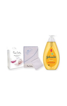 İlk Banyo Seti 3 Parça: Johnson's Şampuan + Küvet Filesi + Kundak Havlu - Mavi İlk Banyo Seti 3 Parça: Johnson's Şampuan + Küvet Filesi + Kundak Havlu - Mavi