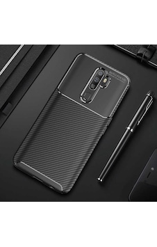 Oppo A9 2020 Kılıf Kamera Çıkıntılı Karbon Fiber Dokulu Renk Atmaz Kapak Negro
