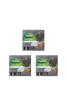 Depend Erkek Emici Külot Büyük 8'Li 3 Paket 24 Adet