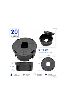 Vorex 20 Adet 11 Cm Tabanlı Yuvarlak Kamera Buatı Geçmeli Kapaklı 56-70-84-101 Mm Ip Dome Vorex 20 Adet 11 Cm Tabanlı Yuvarlak Kamera Buatı Geçmeli Kapaklı 56-70-84-101 Mm Ip Dome