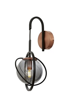 Avonni Ap-60291-1bsy Siyah Boyalı Aplik E14 Metal Cam 22x24cm Sku: Zeus8690010188618 Acı Kahve