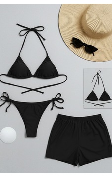 Genel Markalar Kadın 3& 039 Lü Set Siyah Şortlu Ve Yandan Bağlamalı Bikini Mayo Takımı - Stepco8220-5932 Siyah Siyah Genel Markalar Kadın 3& 039 Lü Set Siyah Şortlu Ve Yandan Bağlamalı Bikini Mayo Takımı - Stepco8220-5932 Siyah Siyah