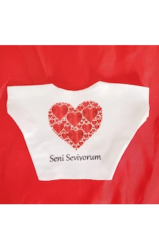 Seni Seviyorum Baskılı Peluş Oyuncak Tişörtü Seni Seviyorum Baskılı Peluş Oyuncak Tişörtü