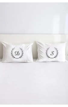 Harfli Pamuklu Çift Kişilik 50x70 cm Yastık Kılıfı Seti Harfli Pamuklu Çift Kişilik 50x70 cm Yastık Kılıfı Seti