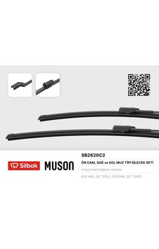 Sılbak Silecek Süpürgesi 650/500mm Muz Tipi Audı A8 11/09 Porsche Taycan Y1a 11-19 Sılbak Sb2620c2 Unıversal
