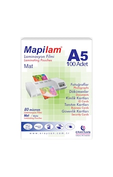 Mapilam 80 Mic. Mat Laminasyon Filmi A5 100'lü Mapilam 80 Mic. Mat Laminasyon Filmi A5 100'lü