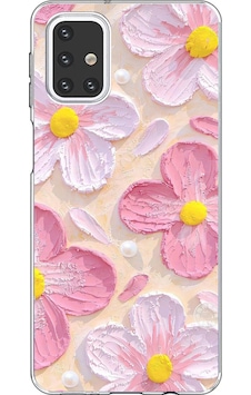 Samsung Galaxy M31s Uyumlu Pembe Beyaz Çiçekler Sulu Boya Baskılı Silikon Kılıf Renkli Samsung Galaxy M31s Uyumlu Pembe Beyaz Çiçekler Sulu Boya Baskılı Silikon Kılıf Renkli