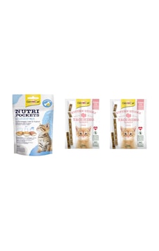 Gimcat Nutripockets Kedi Ödülü Junior 60 G + Hindili Yavru Kedi Ödülü 2'li Gimcat Nutripockets Kedi Ödülü Junior 60 G + Hindili Yavru Kedi Ödülü 2'li