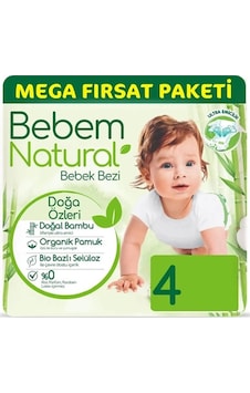 Bebem Natural 4 Numara Maxi 104'lü Bebek Bezi Bebem Natural 4 Numara Maxi 104'lü Bebek Bezi