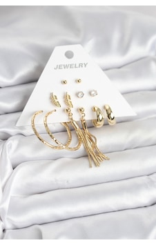 Gold Renk Pirinç Kadın 6 Çift Küpe Seti Altın 65840687 Gold Renk Pirinç Kadın 6 Çift Küpe Seti Altın 65840687