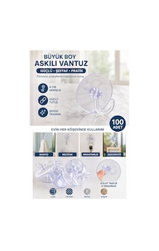 Büyük Boy Askılı Vantuz, 100 Adet 4cm Şeffaf Plastik Kancalı Öpücük Vantuz Büyük Boy Askılı Vantuz, 100 Adet 4cm Şeffaf Plastik Kancalı Öpücük Vantuz