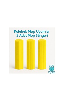 Kelebek Mop Uyumlu Yedek Sünger Başlık 28 Cm 3 Adet Kelebek Mop Uyumlu Yedek Sünger Başlık 28 Cm 3 Adet
