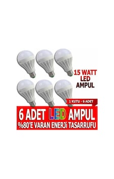 15 Watt Led Ampül 6 Lı Kaliteli
