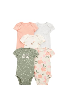 Carter's Layette Kız Bebek Kısa Kollu 5'li Body 1t100410 Çok Renkli Carter's Layette Kız Bebek Kısa Kollu 5'li Body 1t100410 Çok Renkli