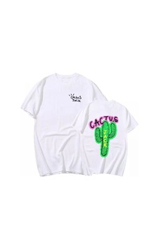 Flood Of Style Unisex Beyaz Cactus Baskılı Oversize Bisiklet Yaka Tshirt Flood Of Style Unisex Beyaz Cactus Baskılı Oversize Bisiklet Yaka Tshirt