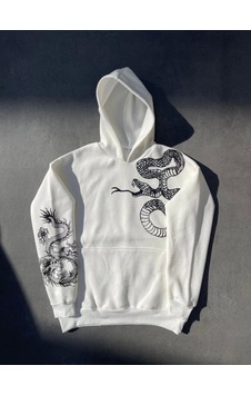 Rkm Ticaret Uzun Kol Kapşonlu Baskılı Sweatshirt - Beyaz Rkm Ticaret Uzun Kol Kapşonlu Baskılı Sweatshirt - Beyaz