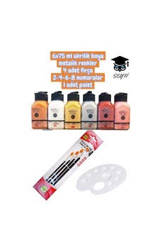 Artdeco 6x75 Ml Akrilik Boya Metalik Renkler 4 Adet Fırça 2-4-6-8 Numaralar 1 Adet Palet 0000 Naturel Artdeco 6x75 Ml Akrilik Boya Metalik Renkler 4 Adet Fırça 2-4-6-8 Numaralar 1 Adet Palet 0000 Naturel
