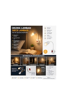 Esnek Boyunlu Priz Tipi Okuma Lambası Gece Lambası E27 Anahtarlı 4w Rustik Led Ampul Dahil Günışığı Gün Işığı Esnek Boyunlu Priz Tipi Okuma Lambası Gece Lambası E27 Anahtarlı 4w Rustik Led Ampul Dahil Günışığı Gün Işığı