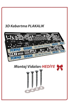 Tofaş Araç Logolu 2 Adet Kabartmalı Beyaz Oto Plakalık