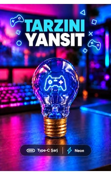 Joystick Neon Dekoratif Masa Lambası Ampul Şeklinde Yeni Nesil Aydınlatma Oyuncular İçin Çok Renkli Joystick Neon Dekoratif Masa Lambası Ampul Şeklinde Yeni Nesil Aydınlatma Oyuncular İçin Çok Renkli