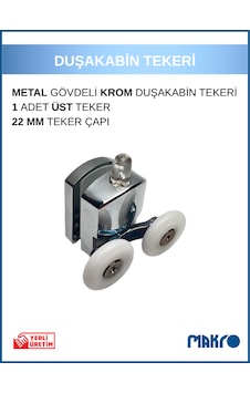 Duşakabin Tekerleği Alt Teker Metal Gövde Teker Çapı 22 Mm Krom Duşakabin Tekerleği Alt Teker Metal Gövde Teker Çapı 22 Mm Krom