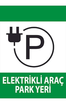 Elektrikli Araç Park Yeri Uyarı Levhası - 35x50 Foreks - Aş2 Elektrikli Araç Park Yeri Uyarı Levhası - 35x50 Foreks - Aş2
